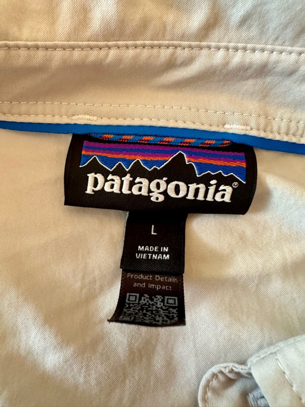 ✨SOLD✨Patagonia Boat & Beach Shirt | L |Oversized Cover-Up Neutral Coastal - Picture 10 of 13